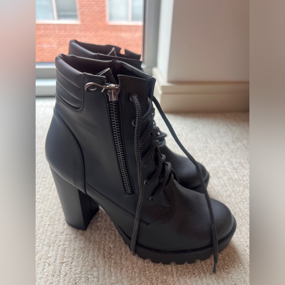 Black Ankle Boots with Zipper